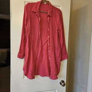 J Crew Factoey Beach Cover Up Gauze Shirt